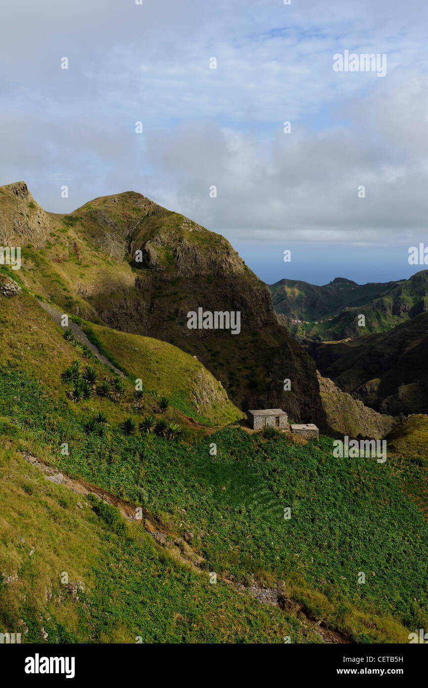 Mountains Serra Malugueta,  Santiago, Cape Verde Islands, Africa Stock Photo