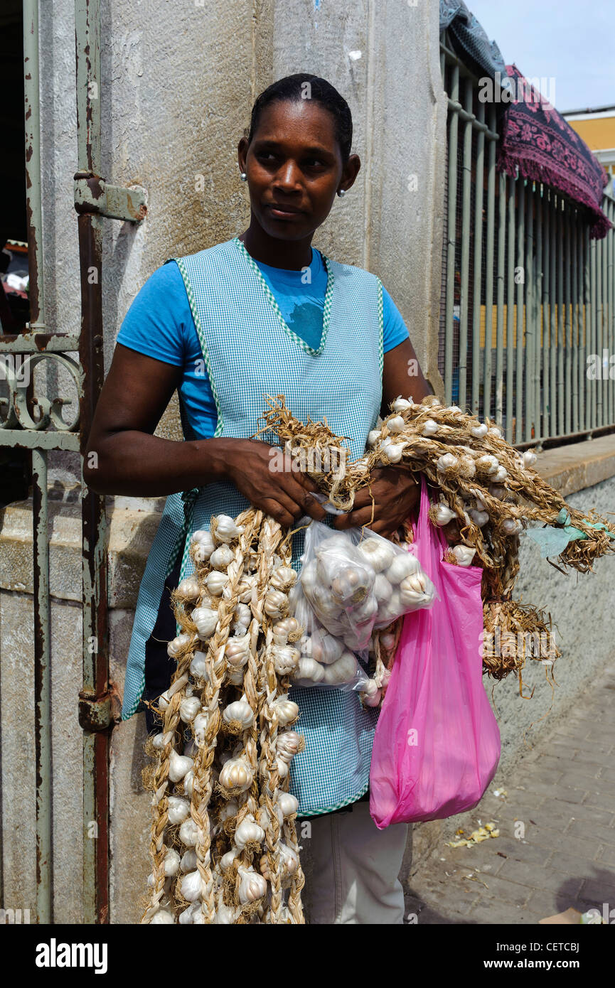 Market  Mercado Municipal, Praia, Santiago, Cape Verde Islands, Africa Stock Photo