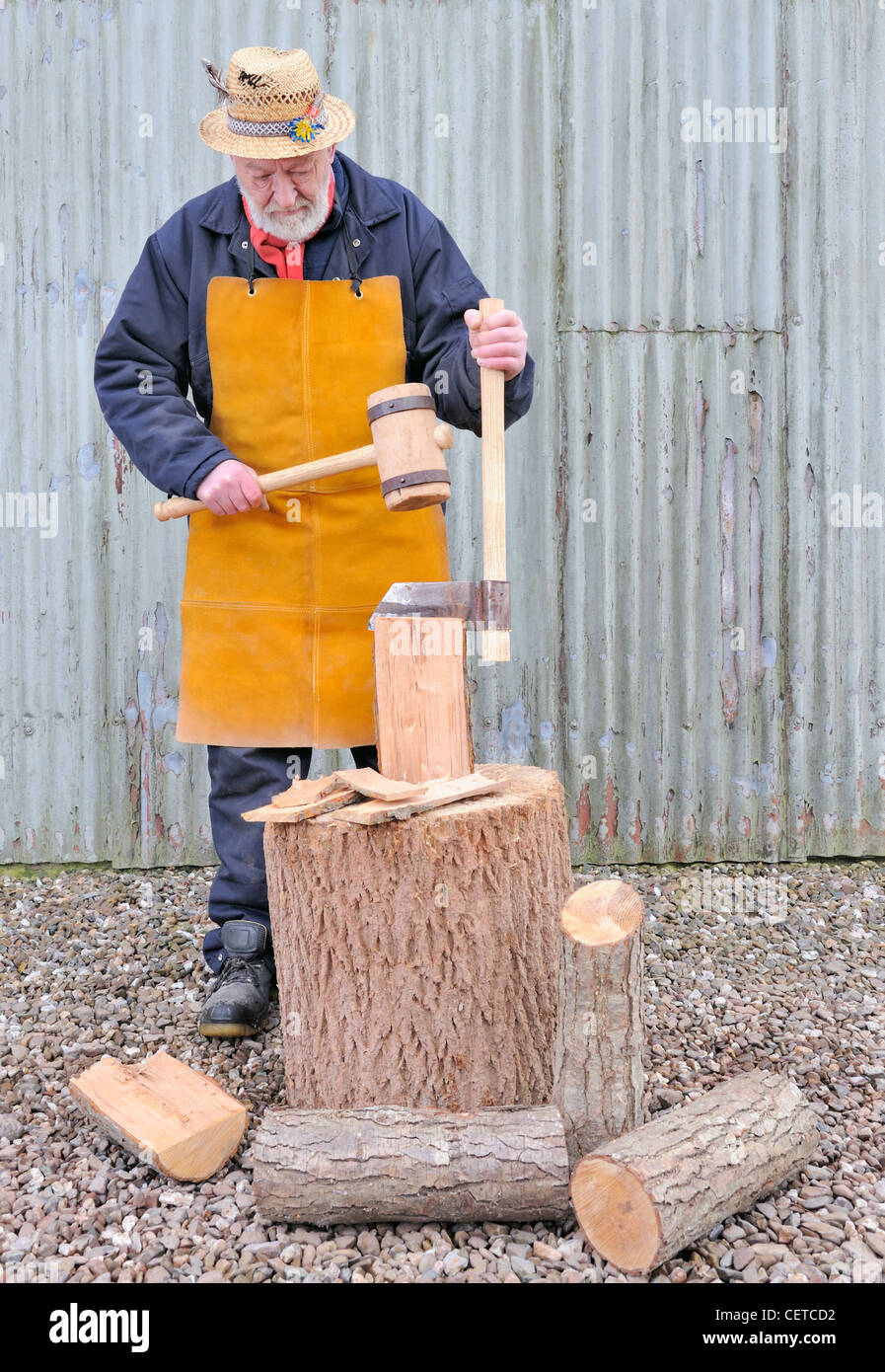 Traditional English carpenter at work Stock Photo Alamy