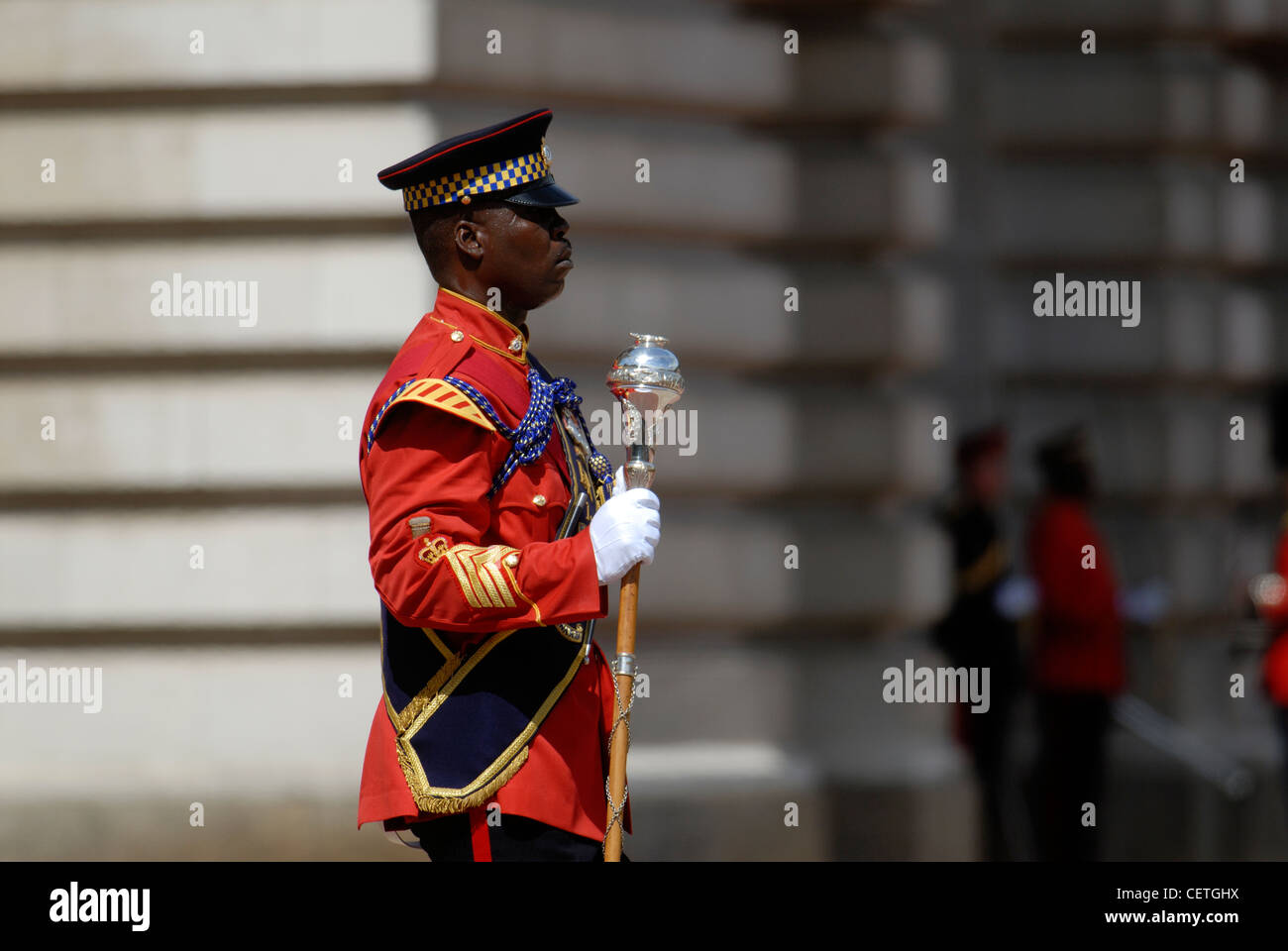 Changing of the Guard ceremony at Buckingham Palace. Stock Photo