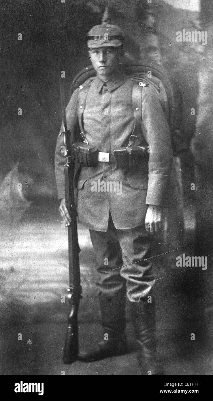 Germany. WW1. A German soldier studio portrait Stock Photo