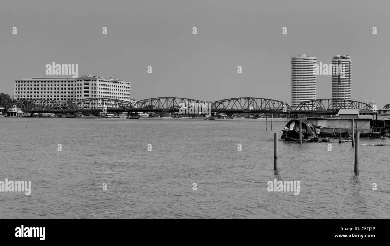 View to Krung Thon Bridge, Dusit, Bangkok Stock Photo