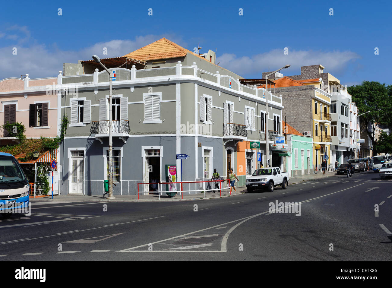 Rua Lisboa in  Mindelo, Sao Vicente, Cape Verde Islands, Africa Stock Photo