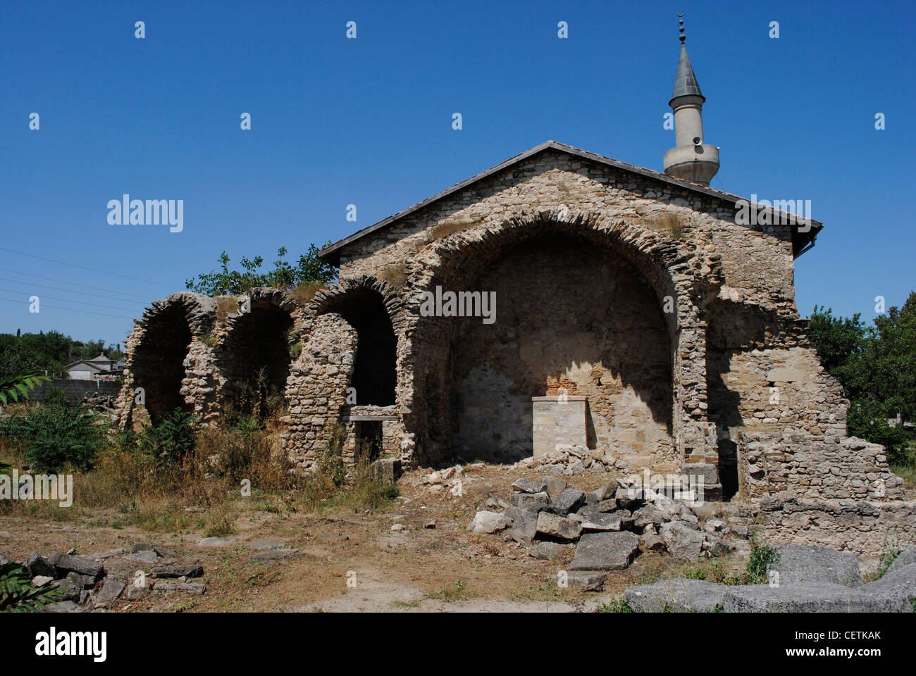 Ukraine. Autonomous Republic of Crimea. Staryi Krym. Ozbek Han Mosque. 14th century. Exterior. Stock Photo