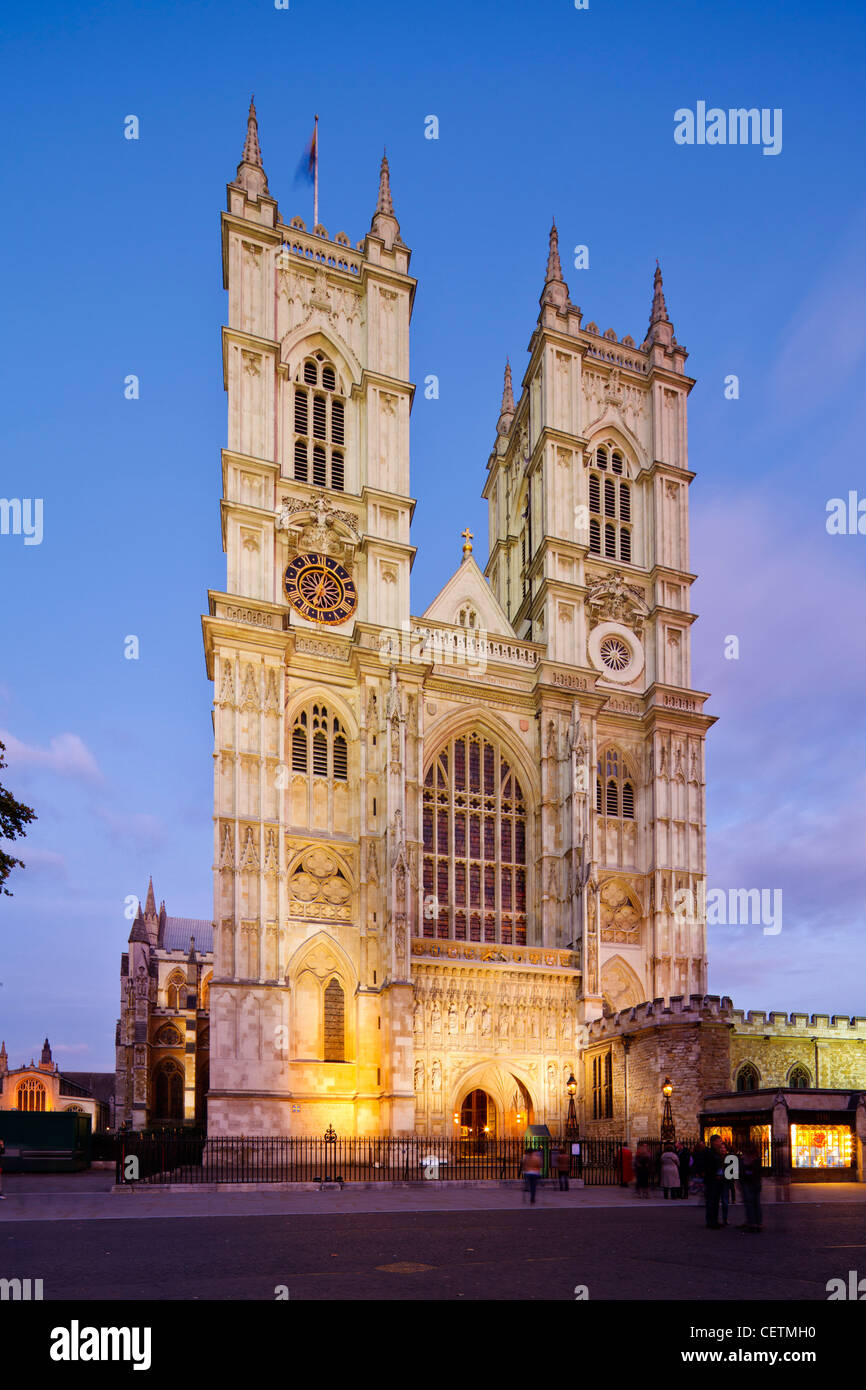 Westminster Abbey at Dusk, London Stock Photo