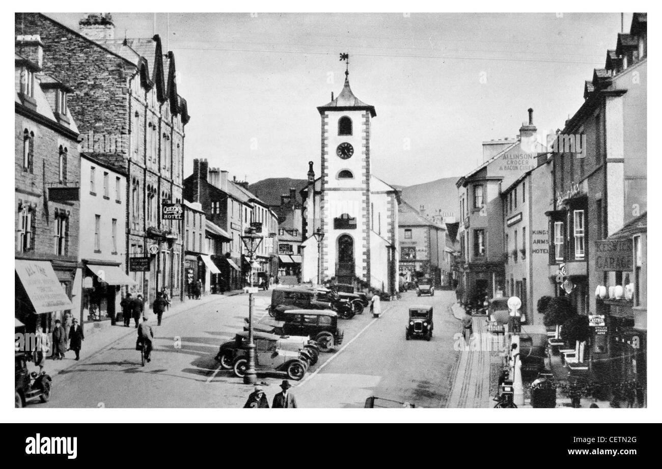 Main Street and Town Hall Keswick Stock Photo