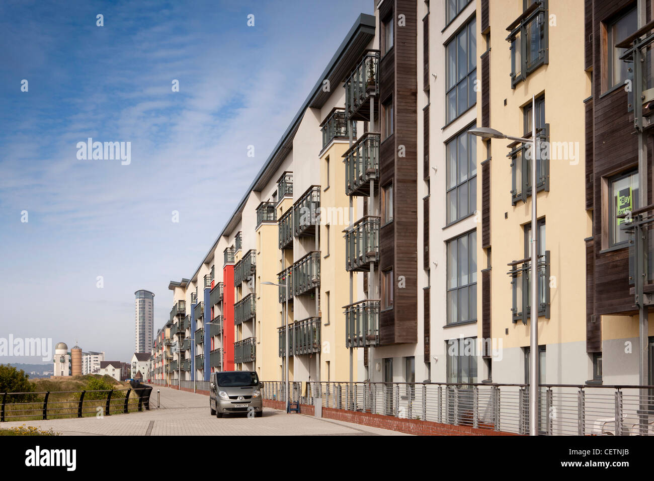 UK, Wales, Swansea, Maritime Quarter, seafront apartments Stock Photo