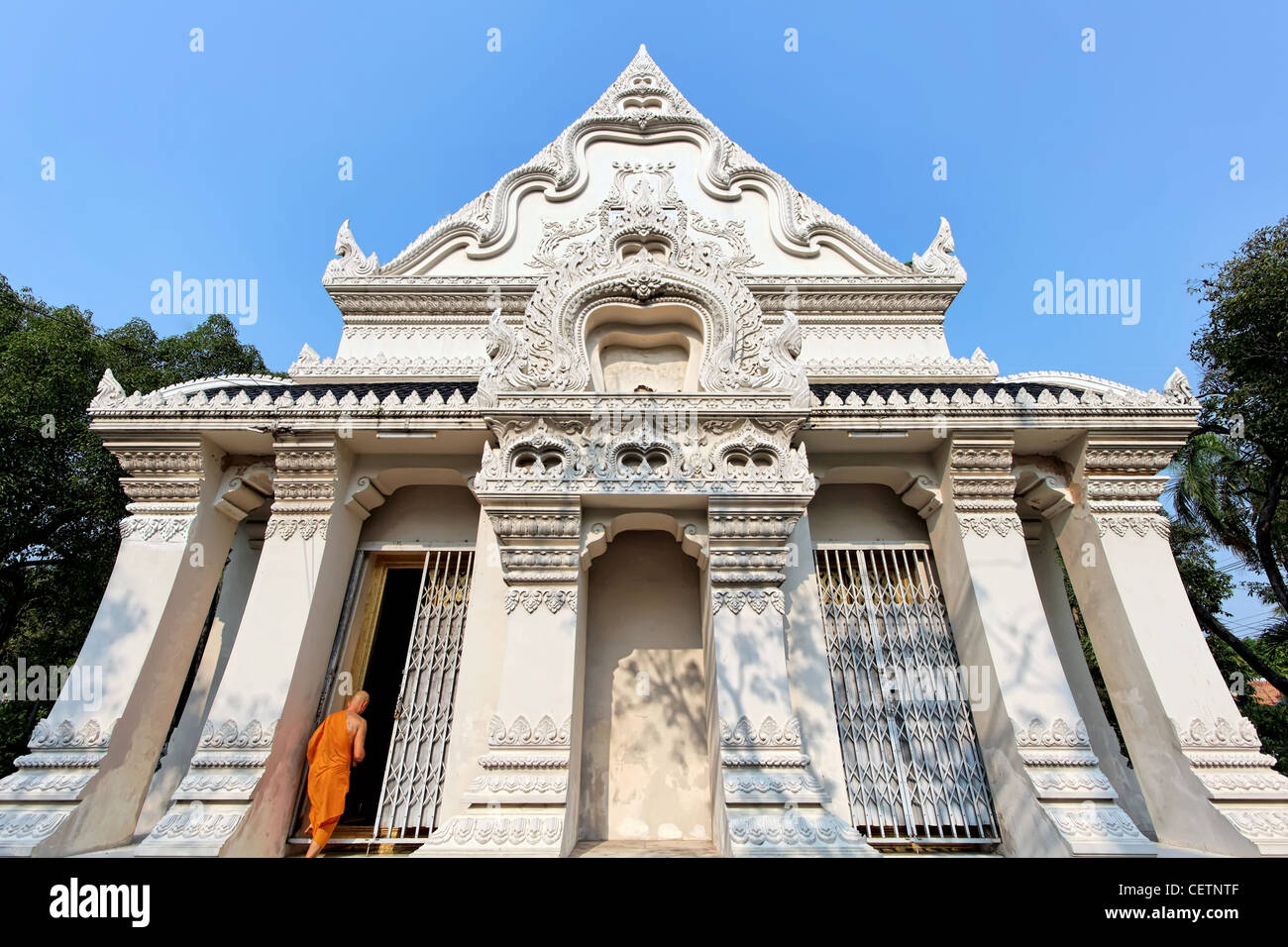 Ubosot (Ordination Hall) of Wat Ratchathiwat Ratchaworawiharn, Bangkok, Thailand Stock Photo