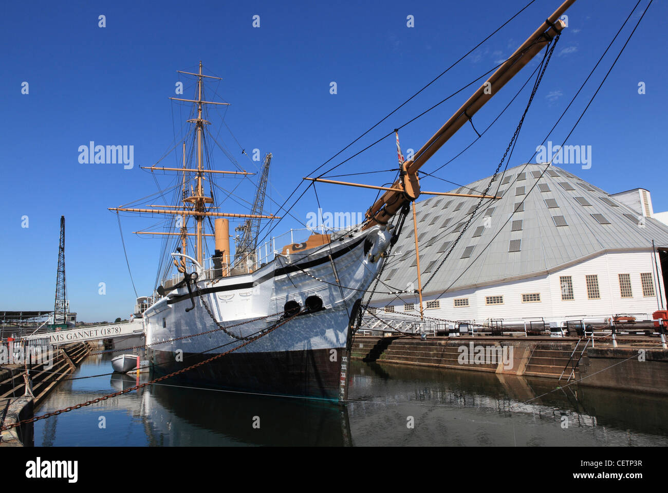The Historic Dockyard, Chatham, Kent, where visitors can trace the history of the Royal Navy Stock Photo