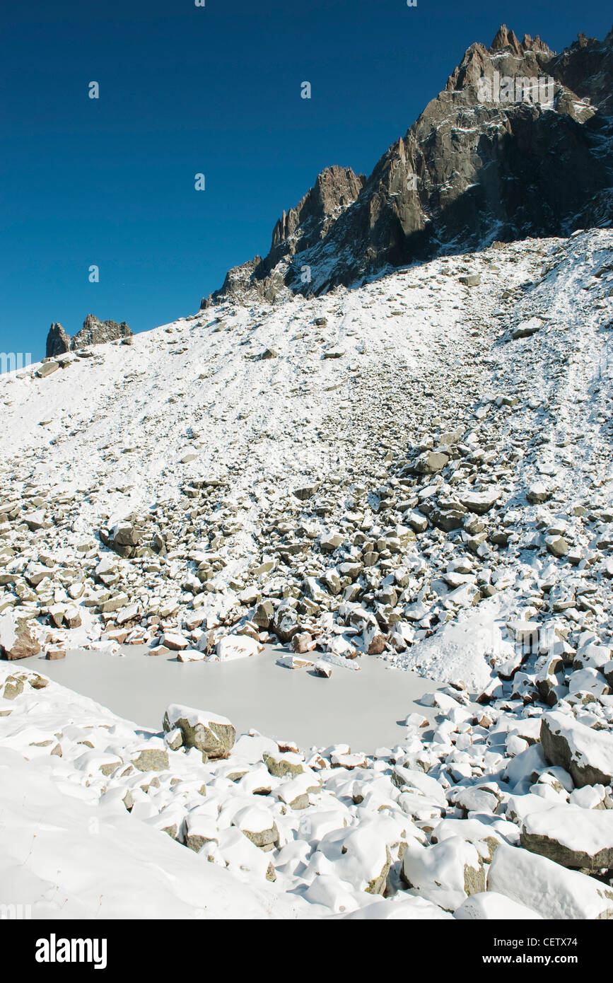 Snowy mountain Stock Photo