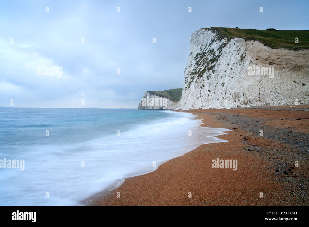 Swyre Head and Chalk Cliffs, Dorset Jurrasic Coastline, Durdle Door, Lulworth, England UK Stock Photo