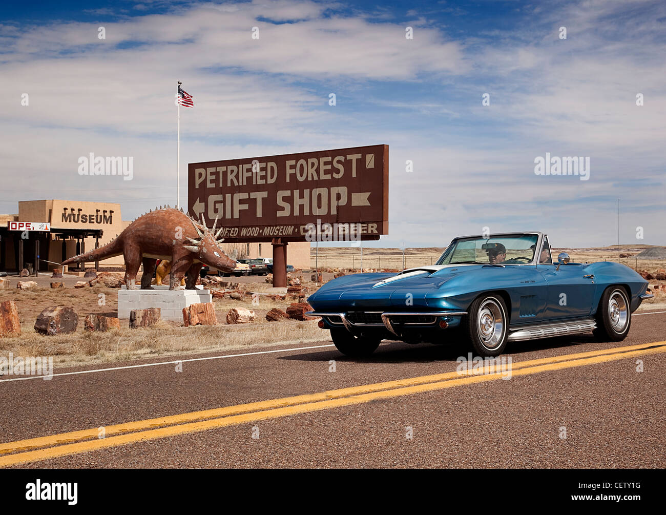 1967 Chevrolet Corvette 2011 Copperstate 1000 Rally Petrified forest AZ USA Stock Photo
