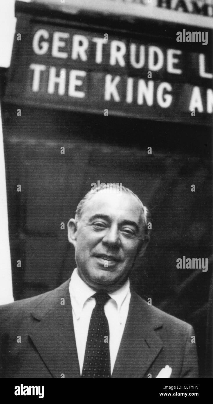 RICHARD ROGERS (1902-1979) US composer outside St James Theatre, New York, at opening of The King And I in1951 Stock Photo