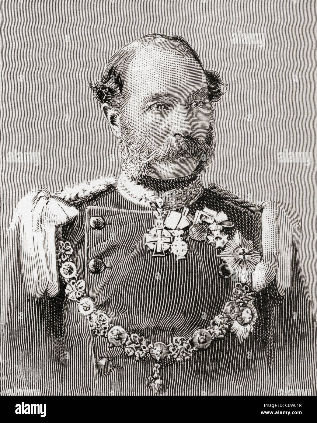 Christian IX, 1818 – 1906. King of Denmark. From The Strand Magazine published 1897. Stock Photo