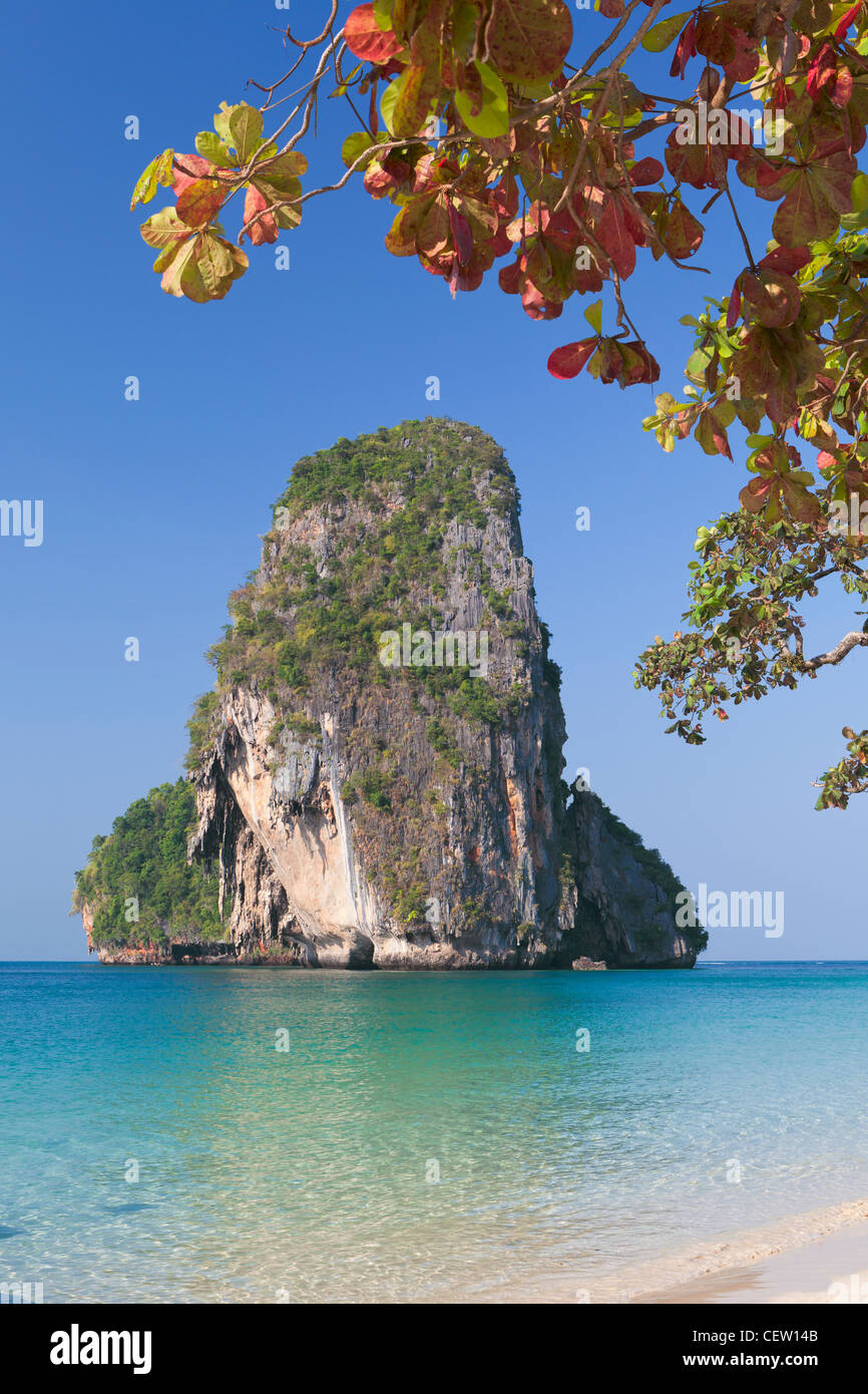 Rock formation on Laem phra nang beach, Thailand Stock Photo