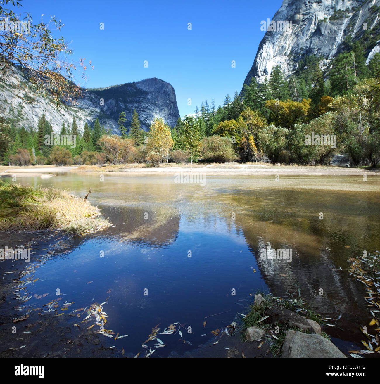 Mirror lake in Yosemite National Park,USA Stock Photo