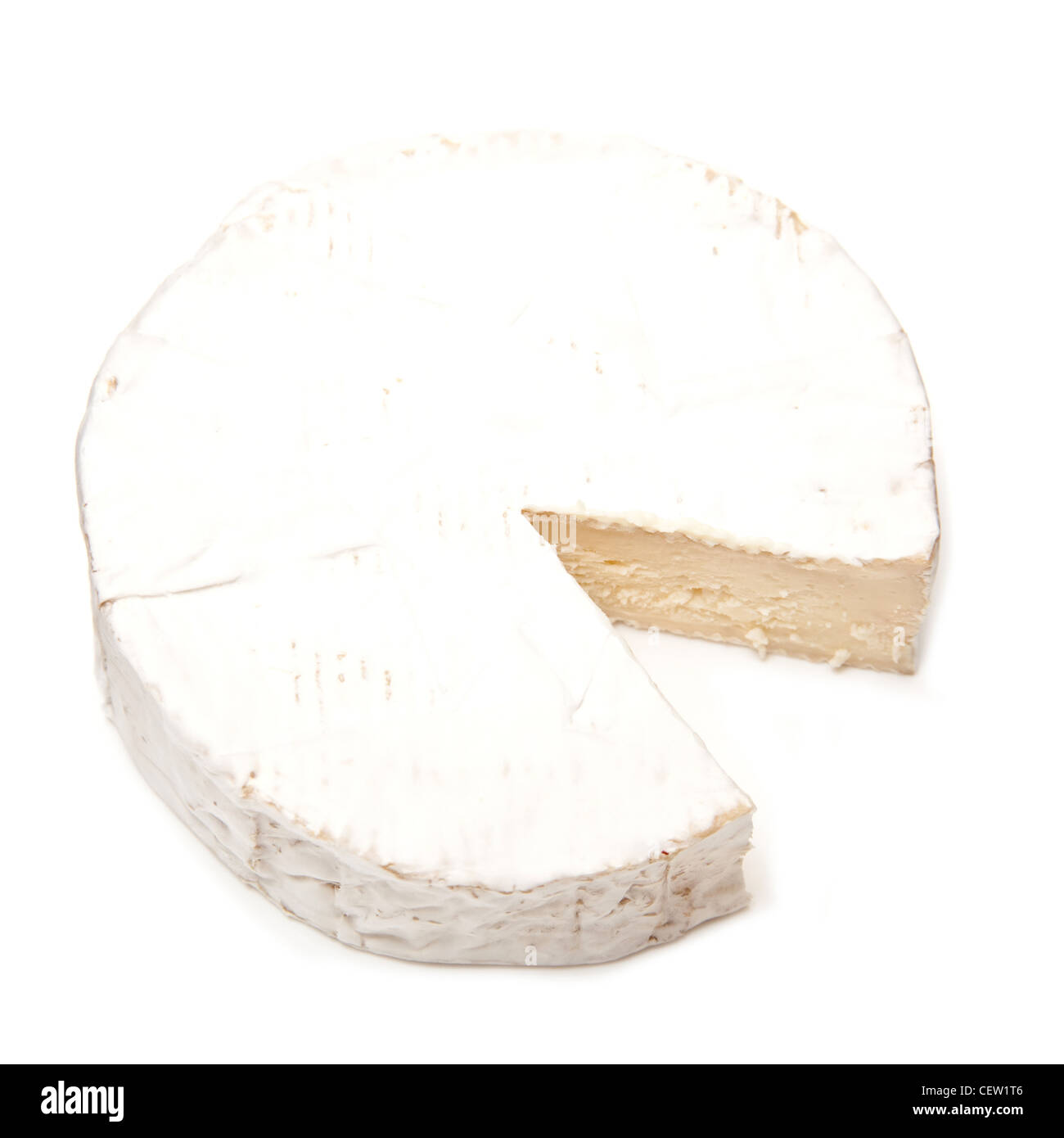 Camembert cheese isolated on a white studio background. Stock Photo