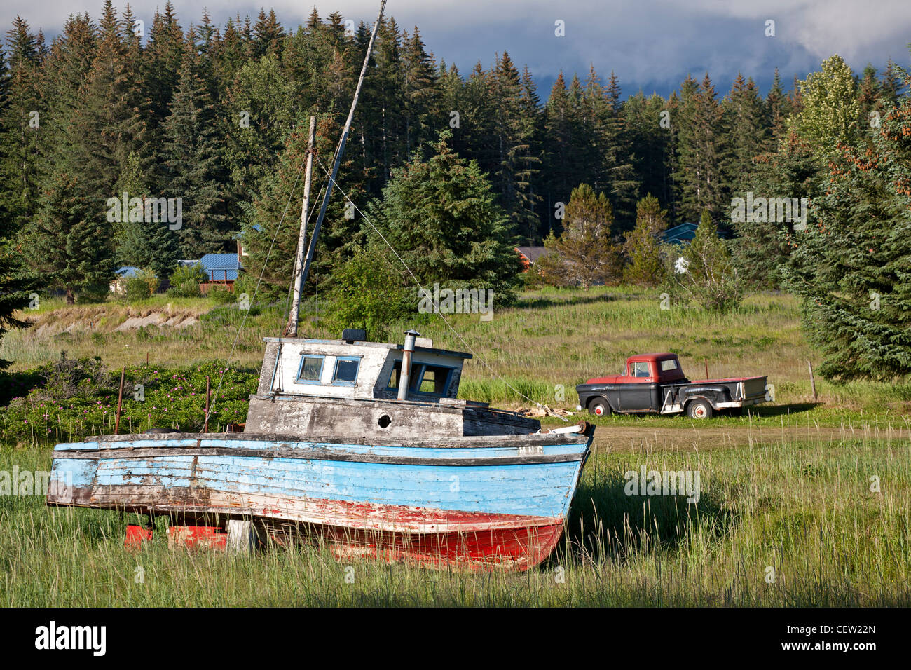 Old fishing boat. Gustavus. Alaska. USA Stock Photo