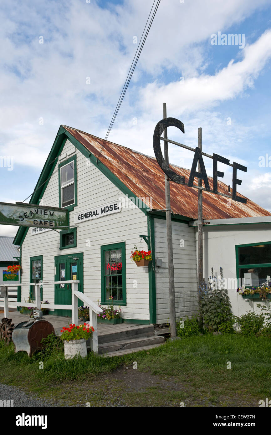 The Seaview Cafe. Hope. Alaska. USA Stock Photo Alamy
