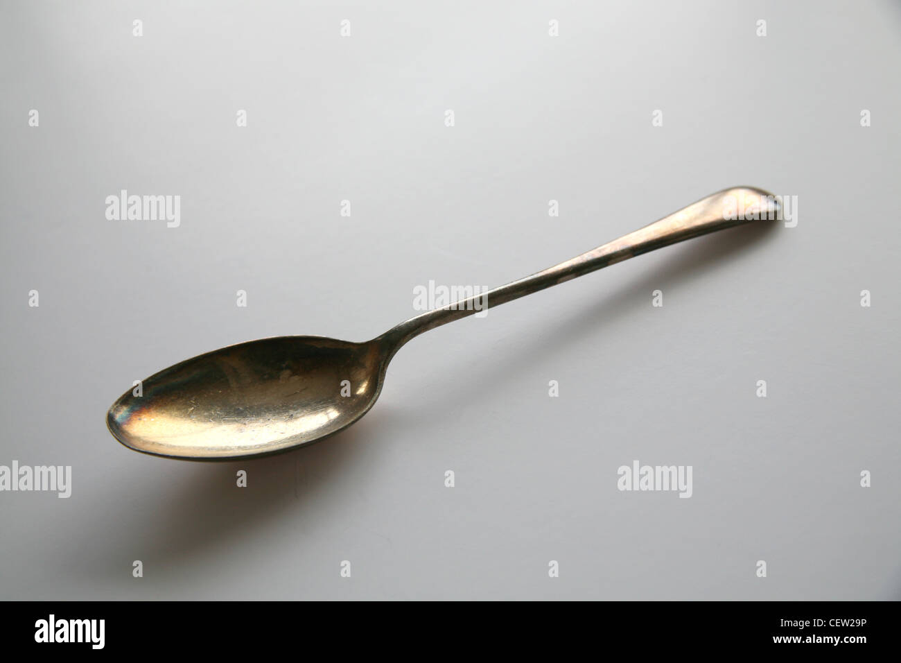 Old silver spoon Stock Photo