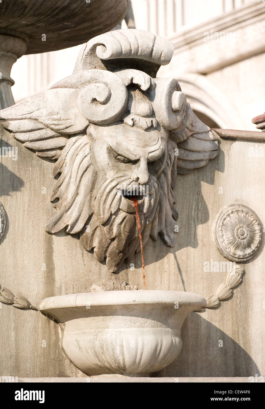 Red wine fountain in san marco square in venice Stock Photo Alamy