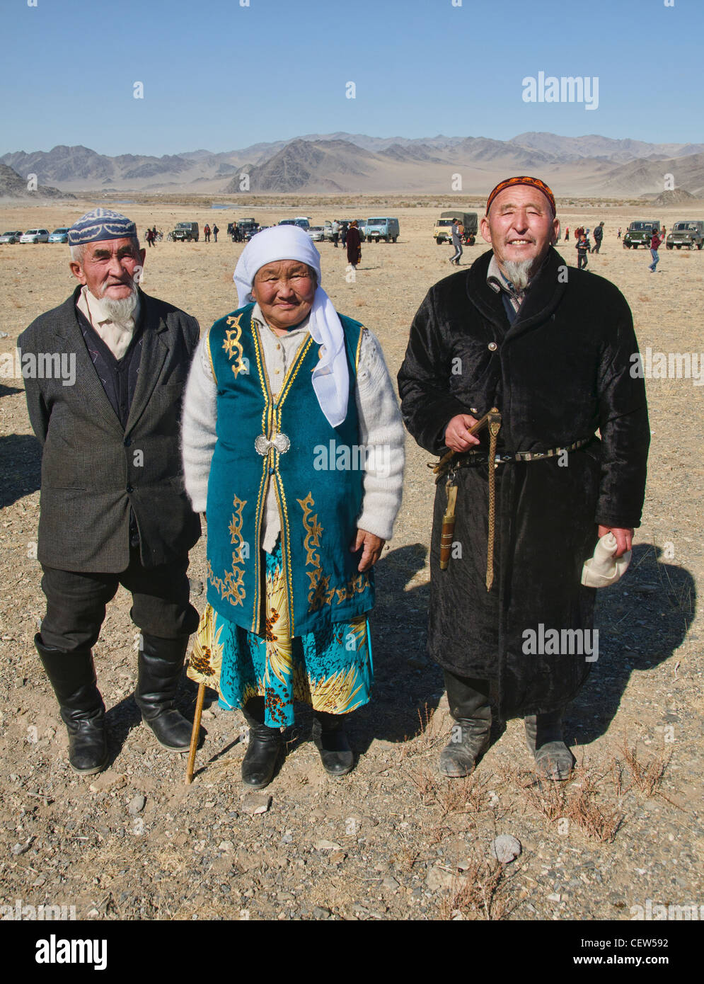 portrait of ethnic Kazakhs in Bayan-Ölgii in Western Mongolia Stock ...