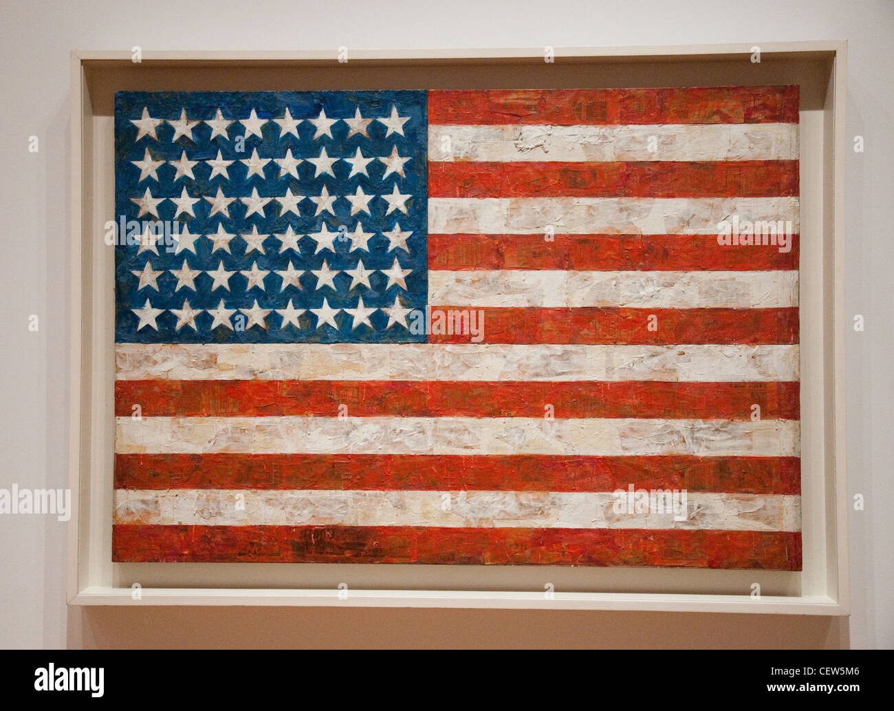 Flag by Jasper Johns at the Museum of Modern Art (MOMA) in New York City, USA Stock Photo