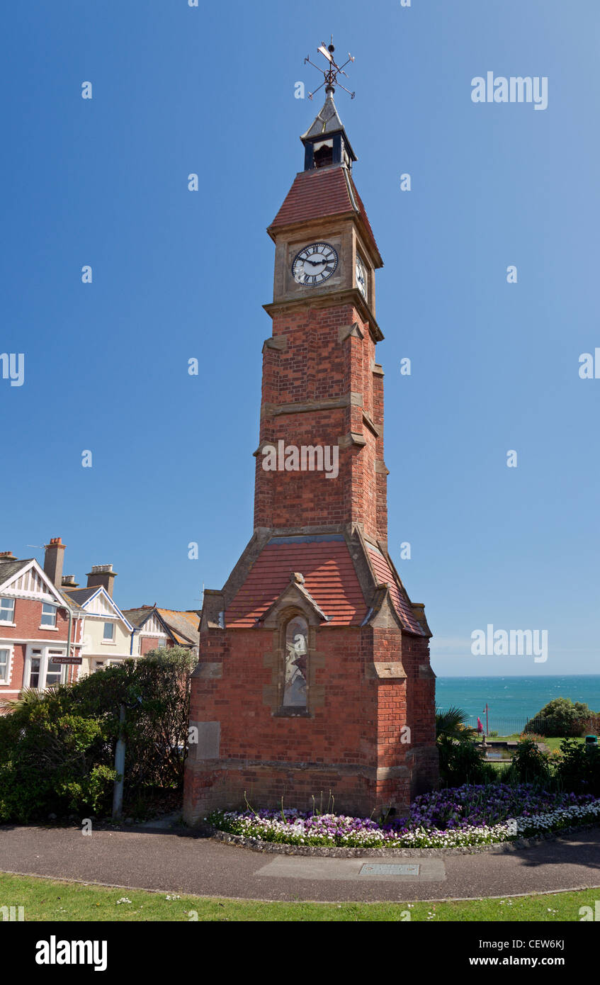 England Devon Seaton Jubilee Clock Tower and Jubilee Gardens Stock