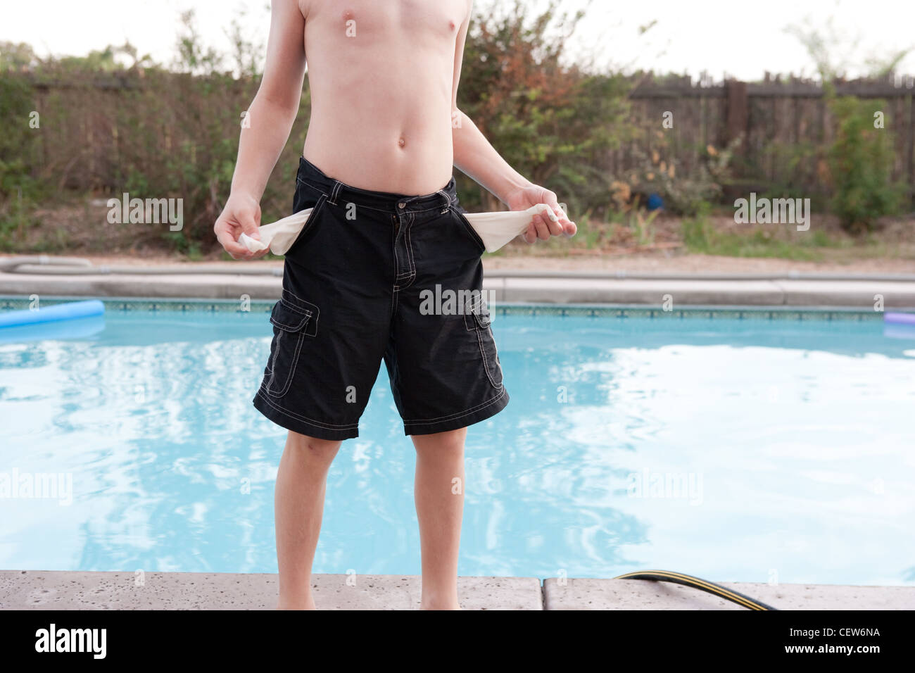 swimming in shorts