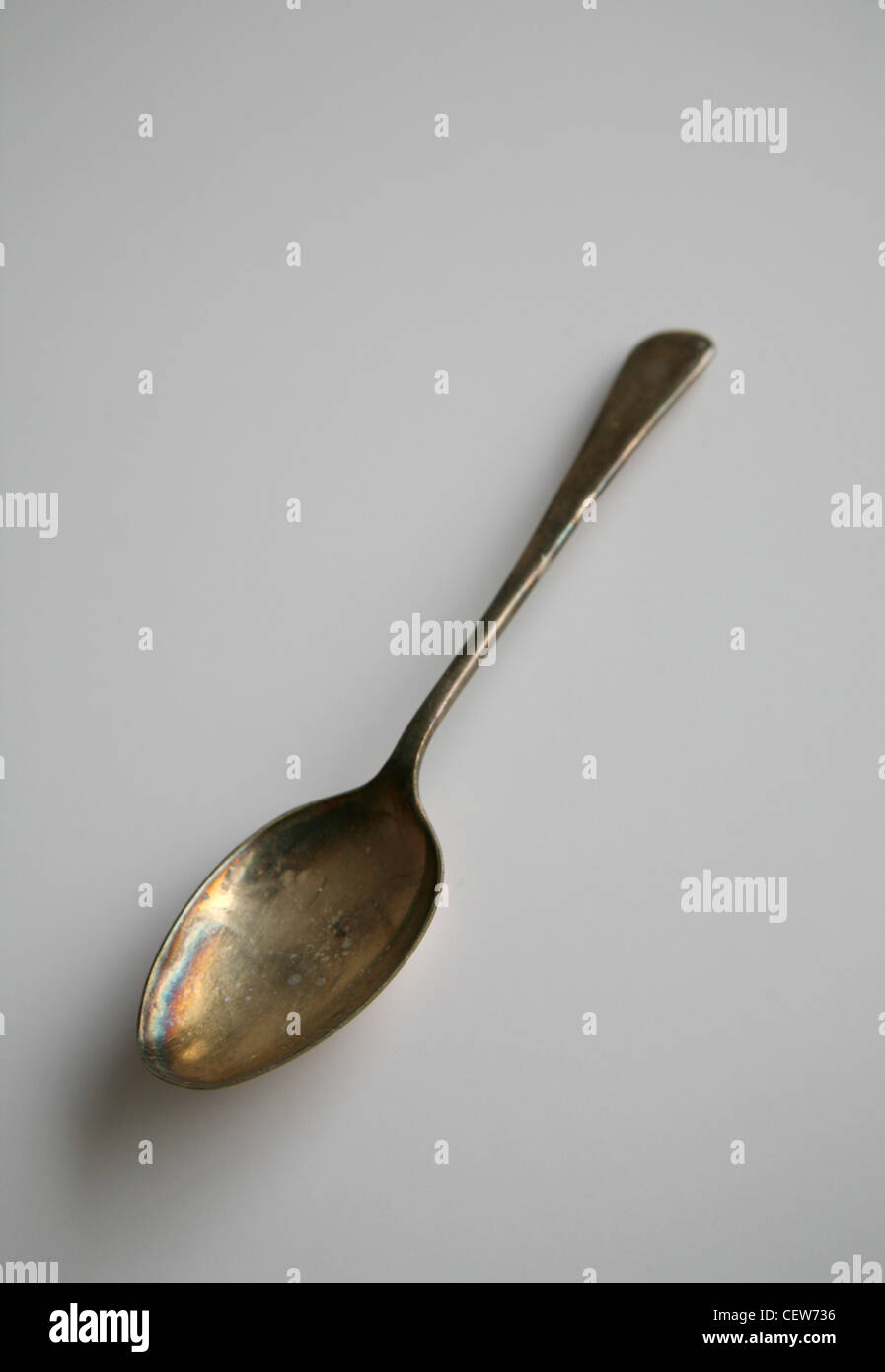 Antique silver spoon Stock Photo