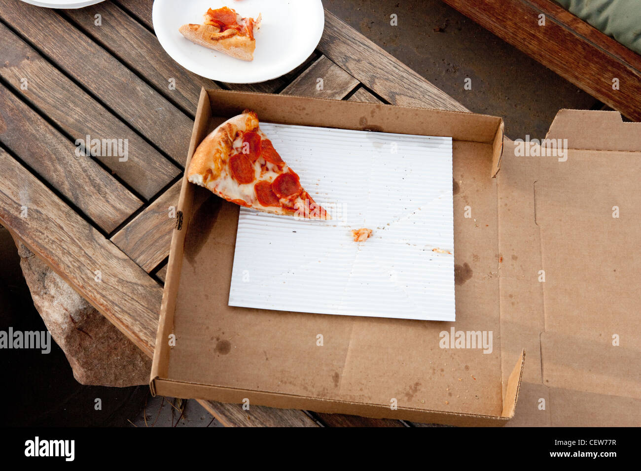 Pizza slice in a box Stock Photo