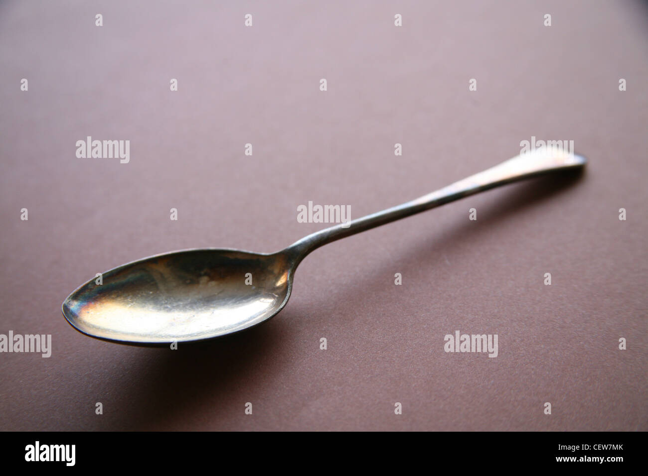 Vintage silver spoon Stock Photo