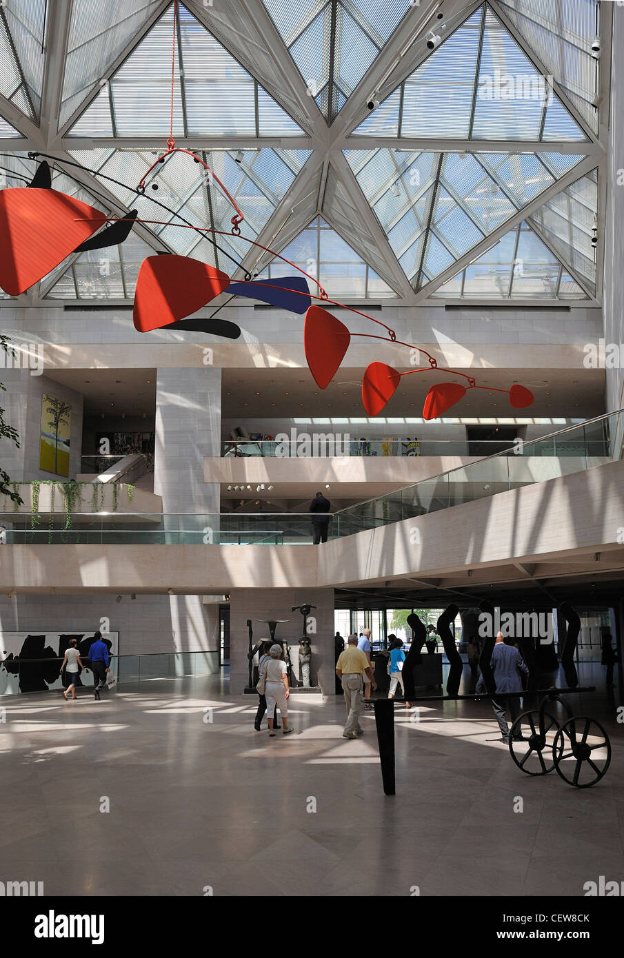 East Wing lobby with Calder mobile National Gallery of Art Washington DC USA Stock Photo