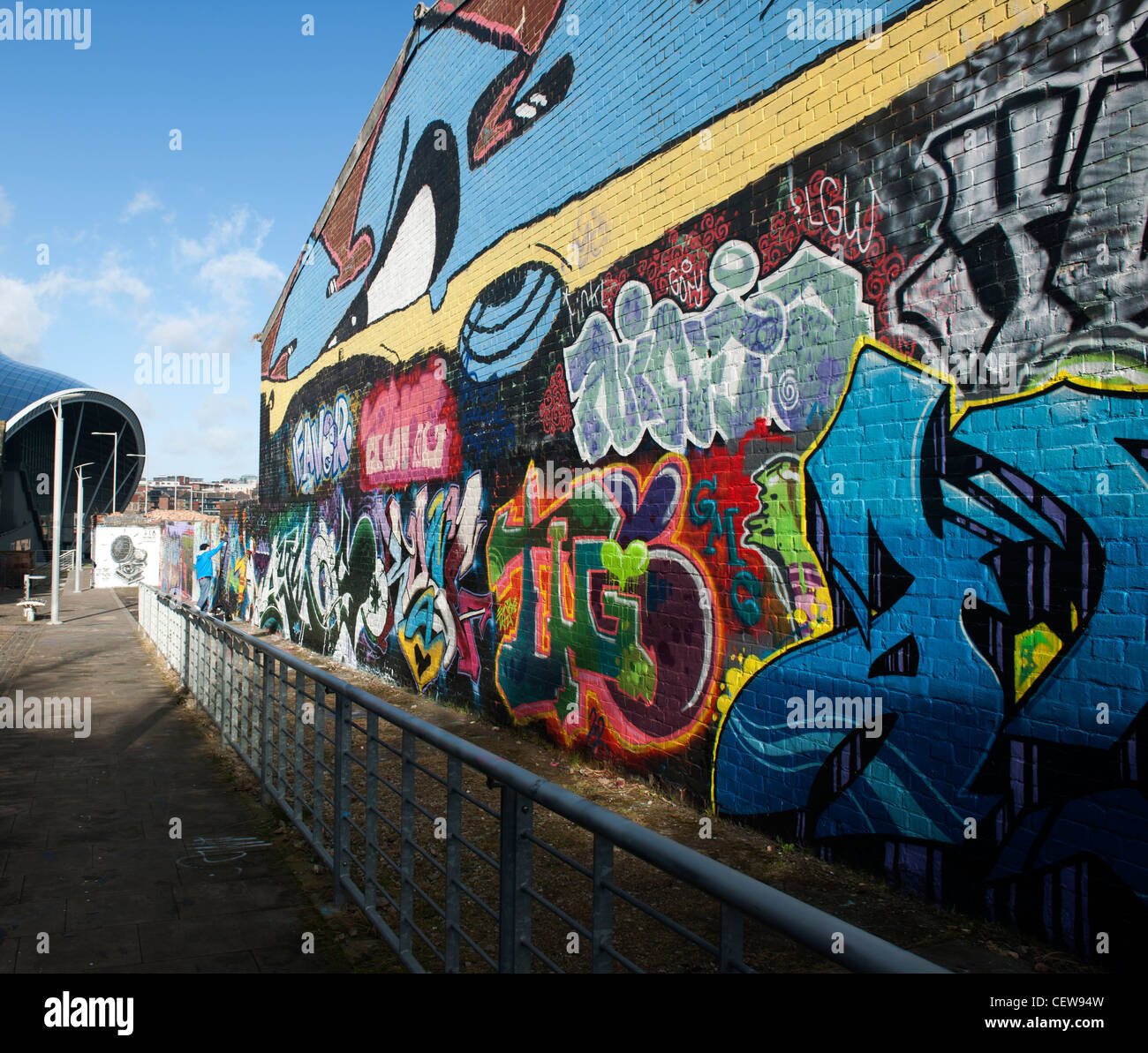graffiti wall Newcastle upon Tyne Stock Photo Alamy