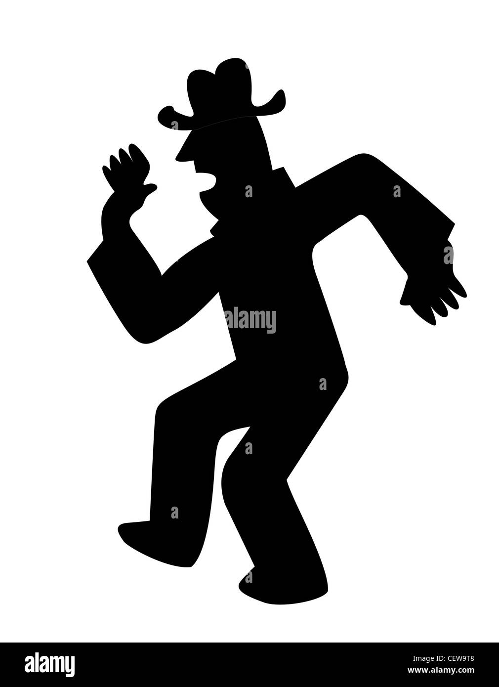 vector silhouette dancing men on white background Stock Photo - Alamy