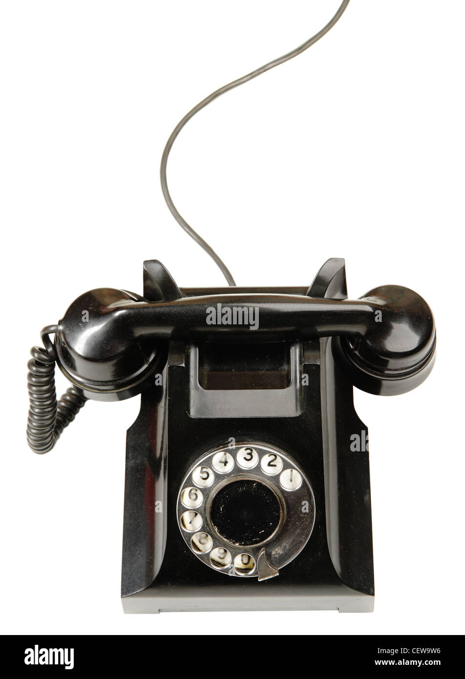 Vintage telephone isolated over the white background Stock Photo