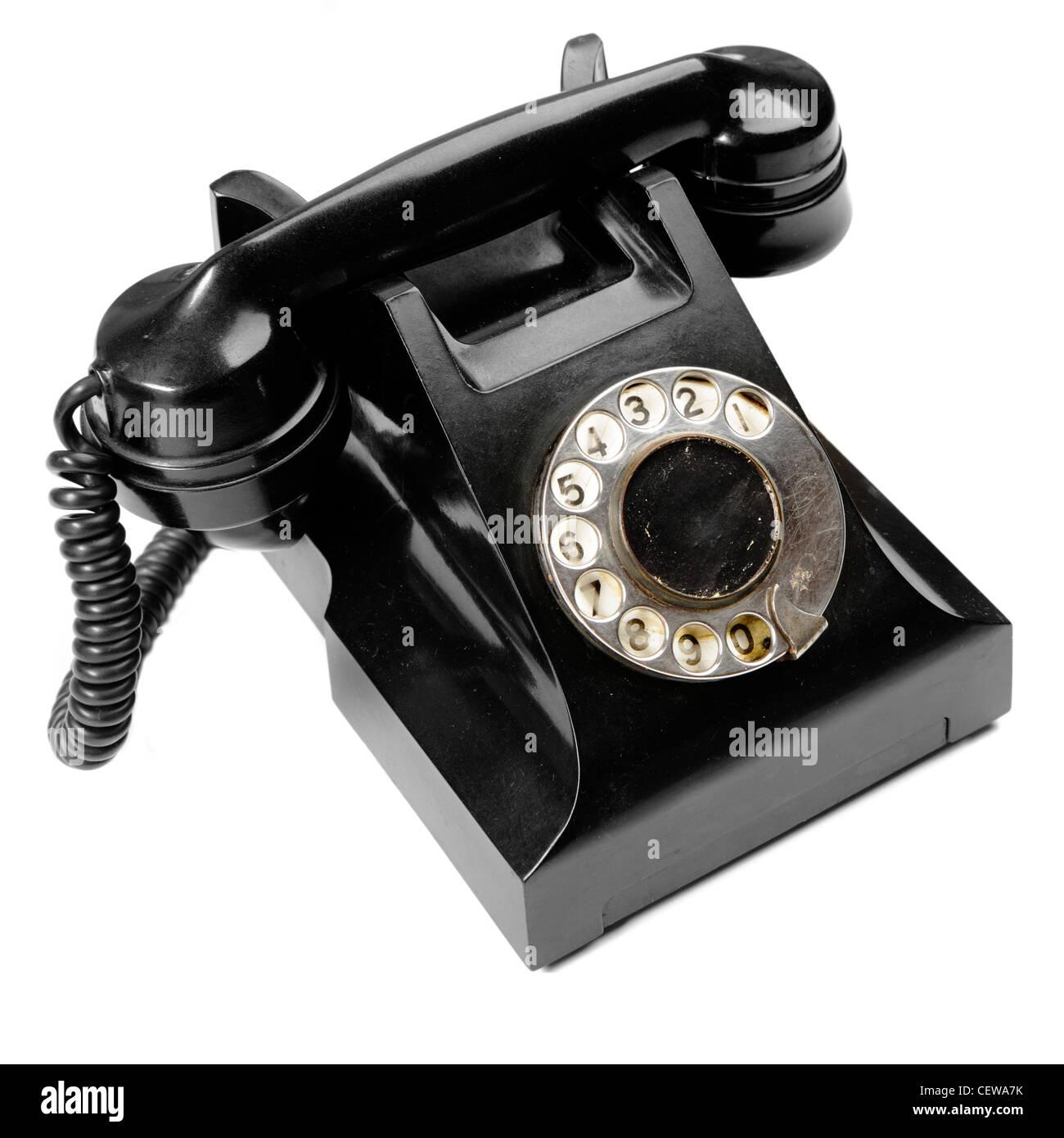 Vintage phone isolated over the white background  Stock Photo