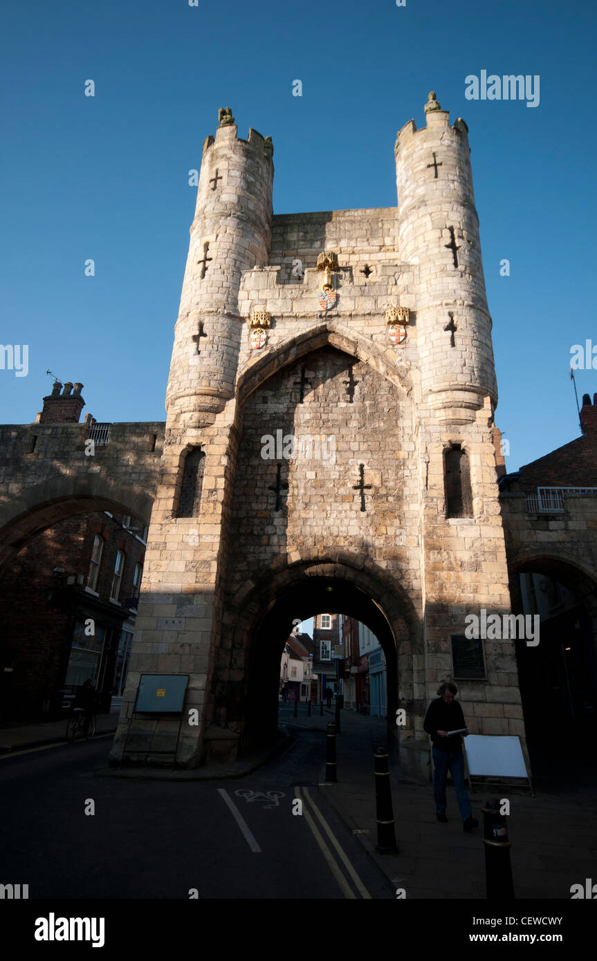 Monk Bar dates from the 14th century, and is part of Yorks City wall. Stock Photo