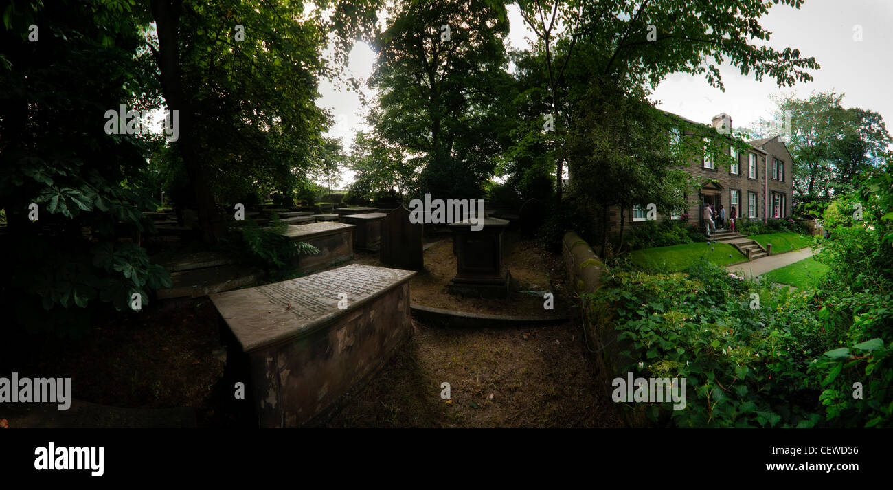 Panoramic view of Bronte Parsonage, home of the Bronte family, and