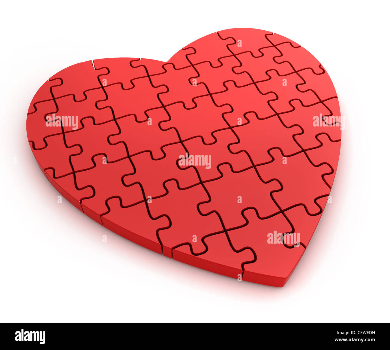 3D Illustration of a Heart-Shaped Jigsaw Puzzle Stock Photo - Alamy