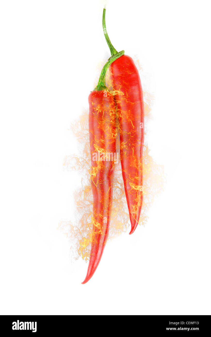 red hot chili peppers isolated on white Stock Photo - Alamy