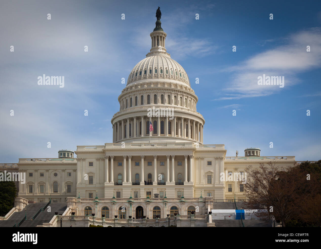 The United States Capitol at the end of the National Mall in Washington, DC Stock Photo