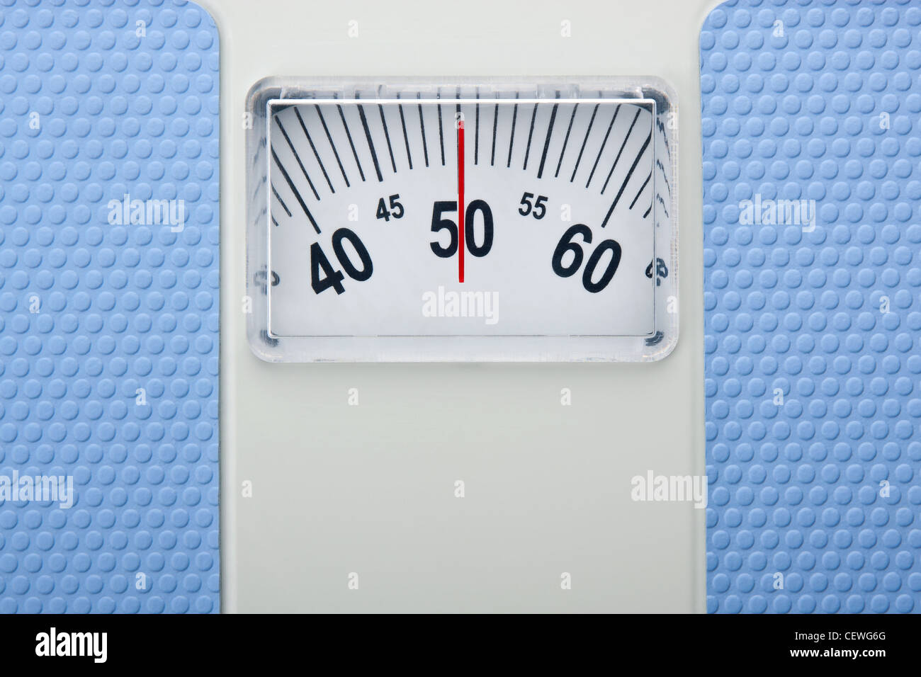 Bathroom scales isolated against a white background Stock Photo