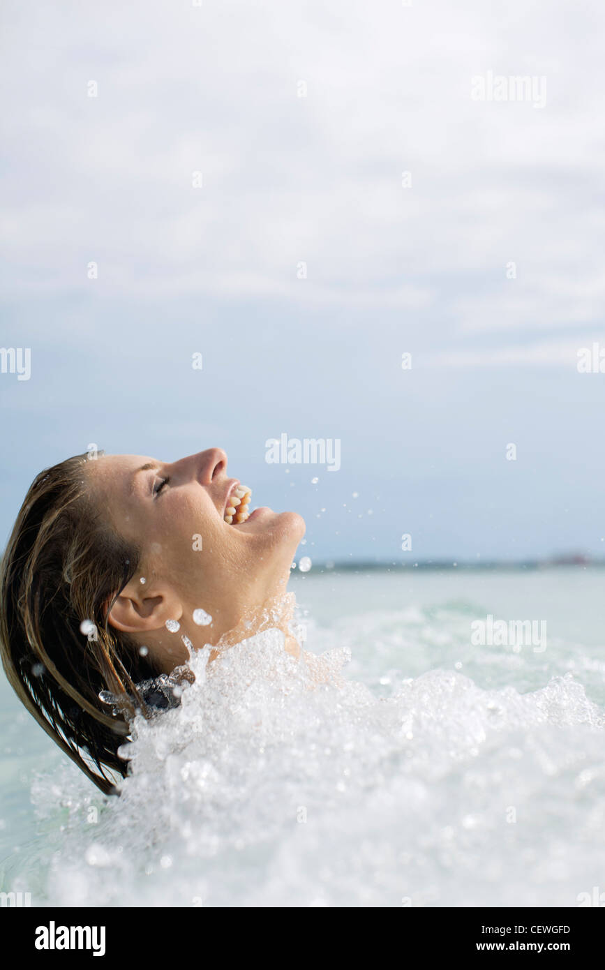 Woman swimming Stock Photo