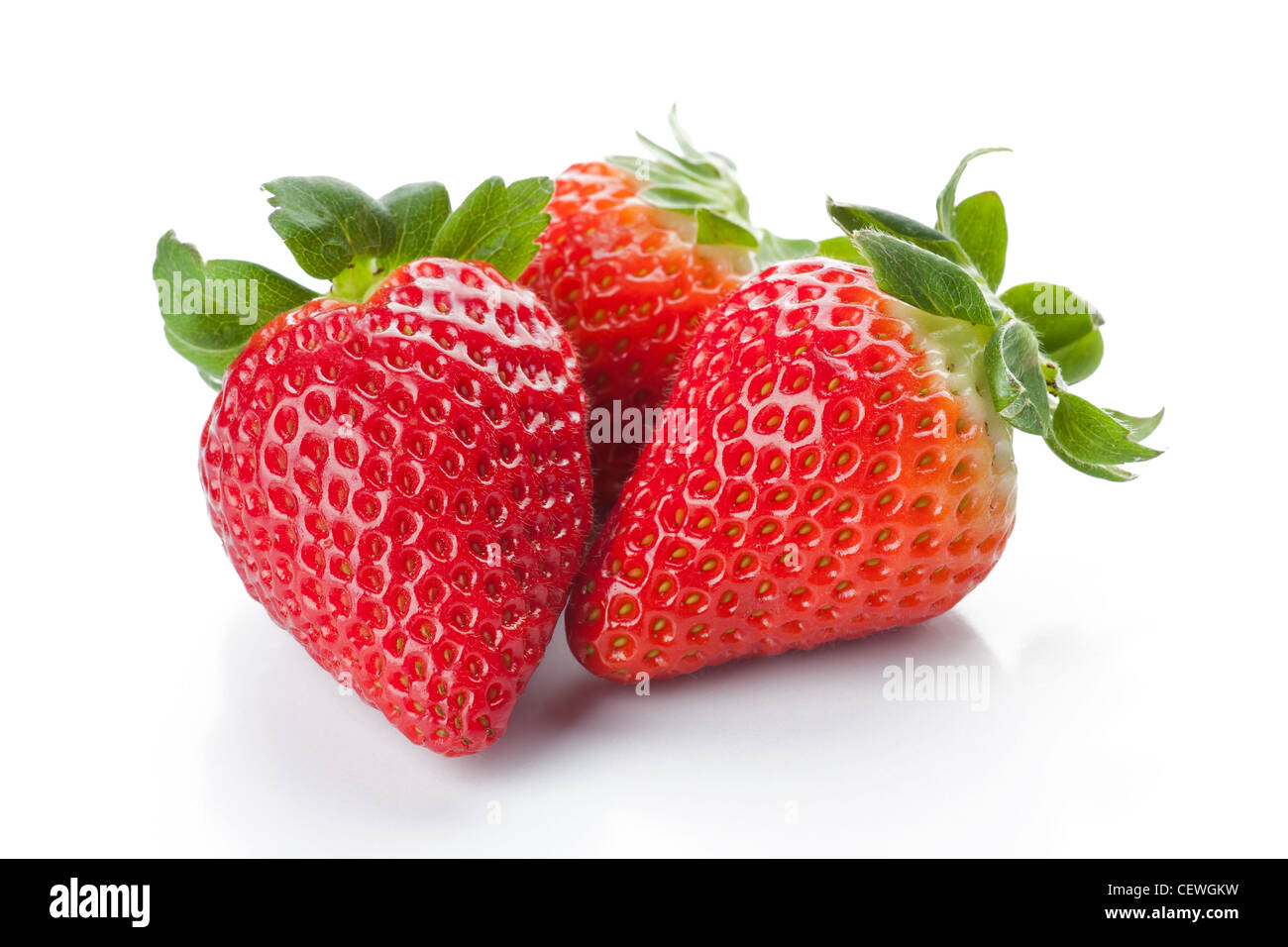 Isolated fruits - Strawberries on white background Stock Photo - Alamy