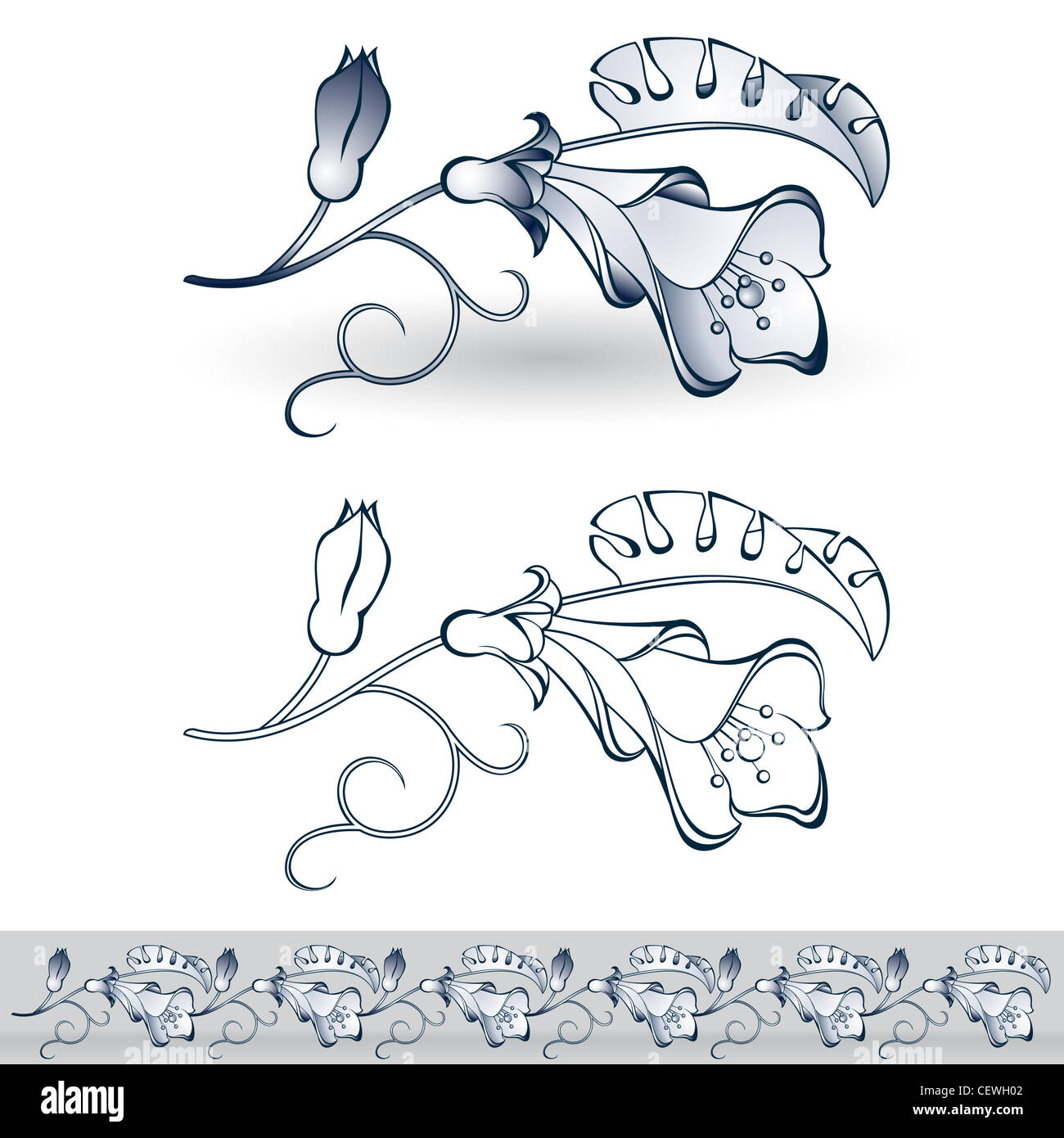Abstract beautiful spring flower. Illustration for design on white ...