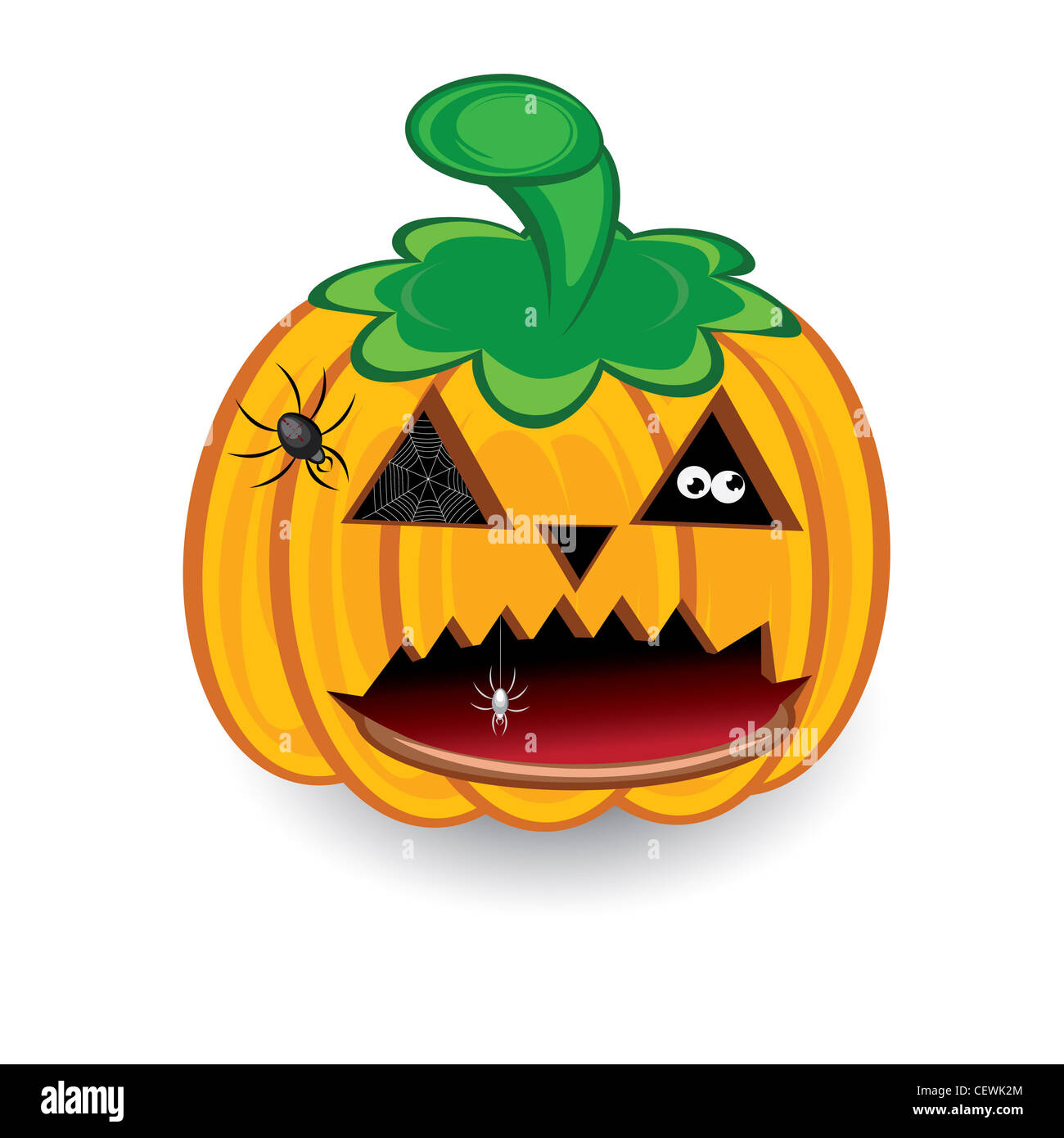 Scary face of halloween pumpkin 3D render 11234949 PNG