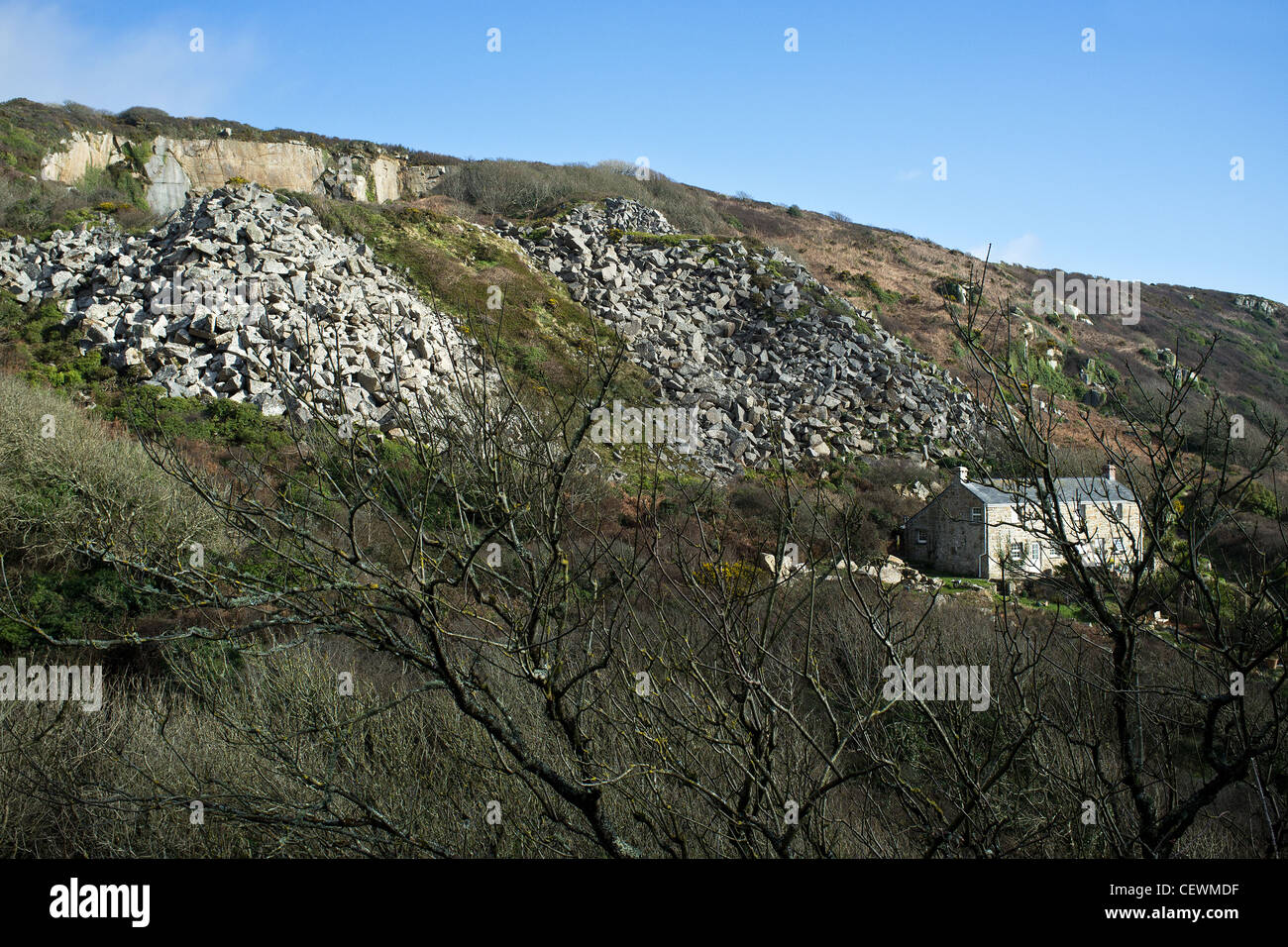 Old quarries in Lamorna. Stock Photo