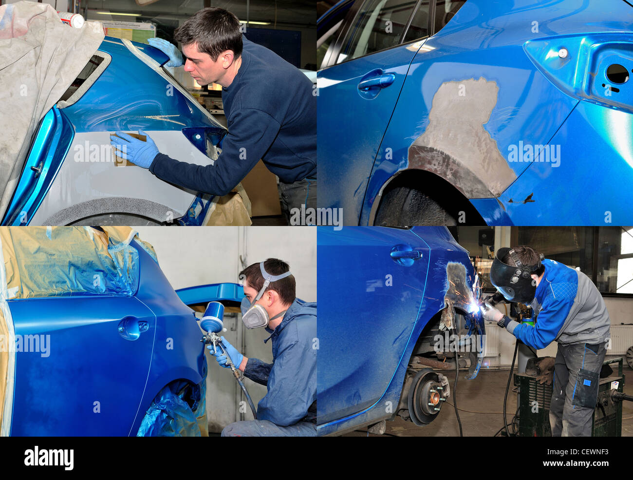Collage car repair Stock Photo Alamy