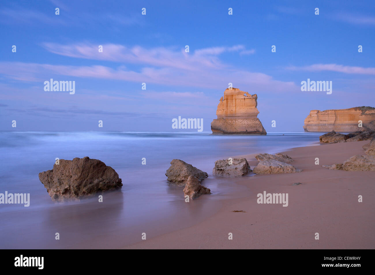 the eroded coastline of Port Campbell National Park at dawn, Great